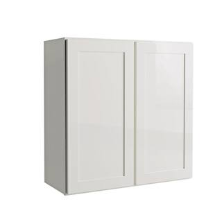 Hampton Bay Courtland Shaker 30 in. W x 12 in. D x 30 in. H Assembled Wall Kitchen Cabinet in Polar White W3030-CSW