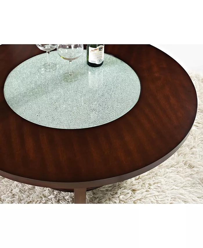 Steve Silver Rafael 39.5 Round Merlot Wood Cocktail Table with Casters