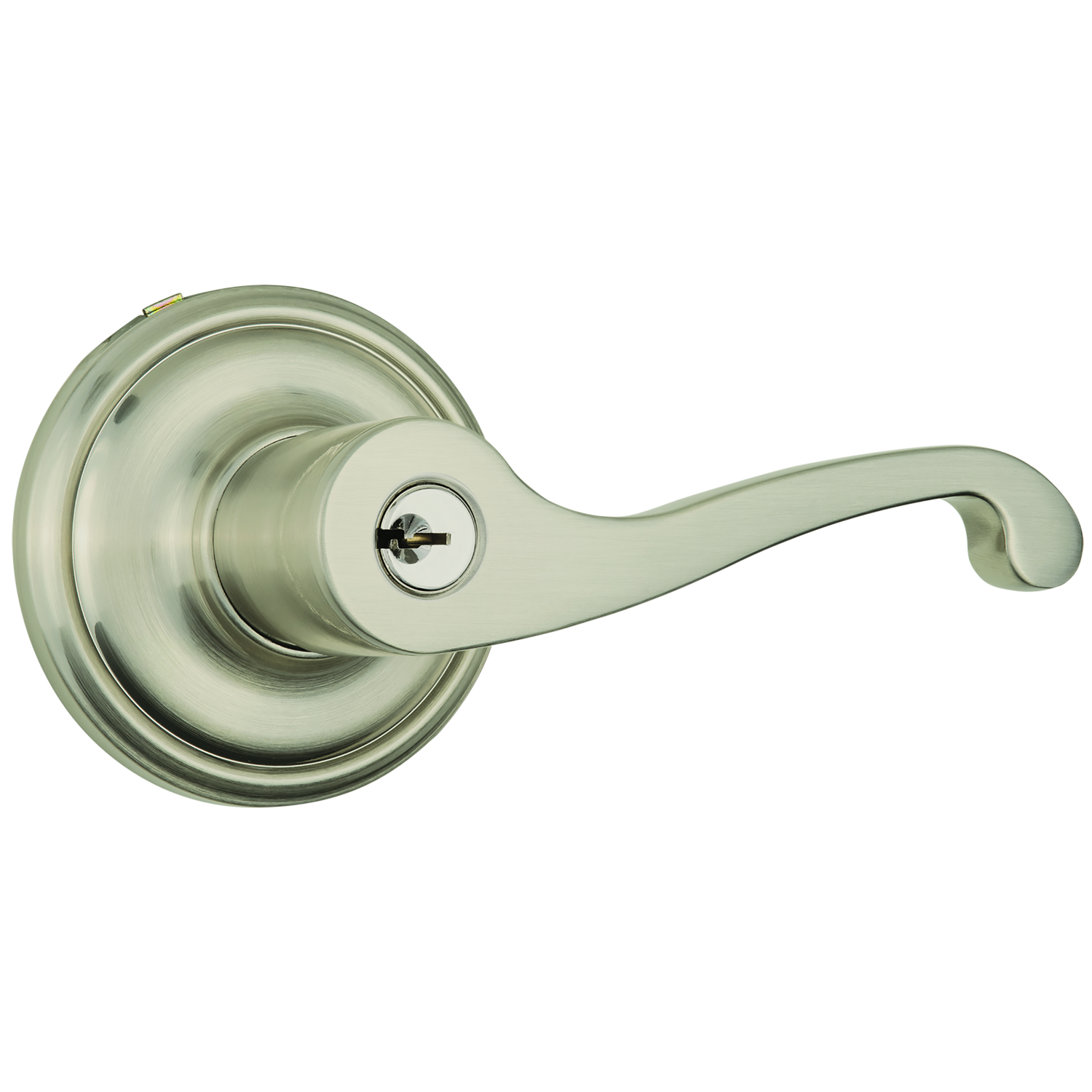 Brinks Push Pull Rotate Glenshaw Satin Nickel Entry Lever KW1 1.75 in.