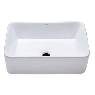 Elanti Tall-Edged Vessel Sink in White EC1606