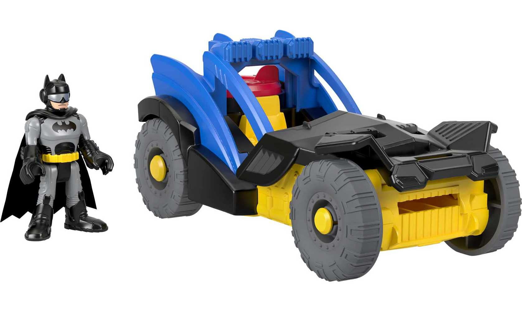 Imaginext DC Super Friends Batman Toy Rally Car with Disk Launcher and Figure， Preschool Toys