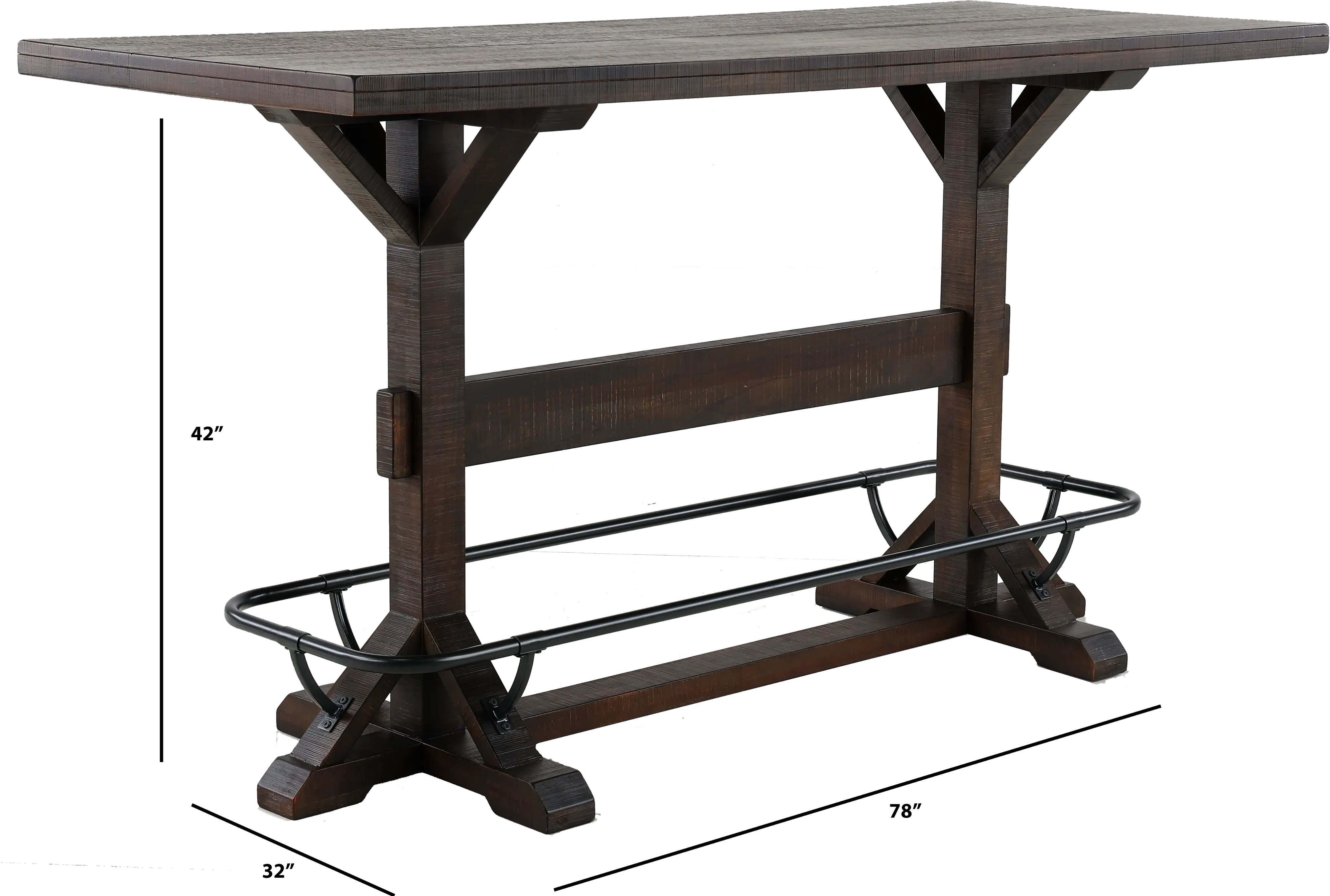 Homestead Dark Brown Pub Table