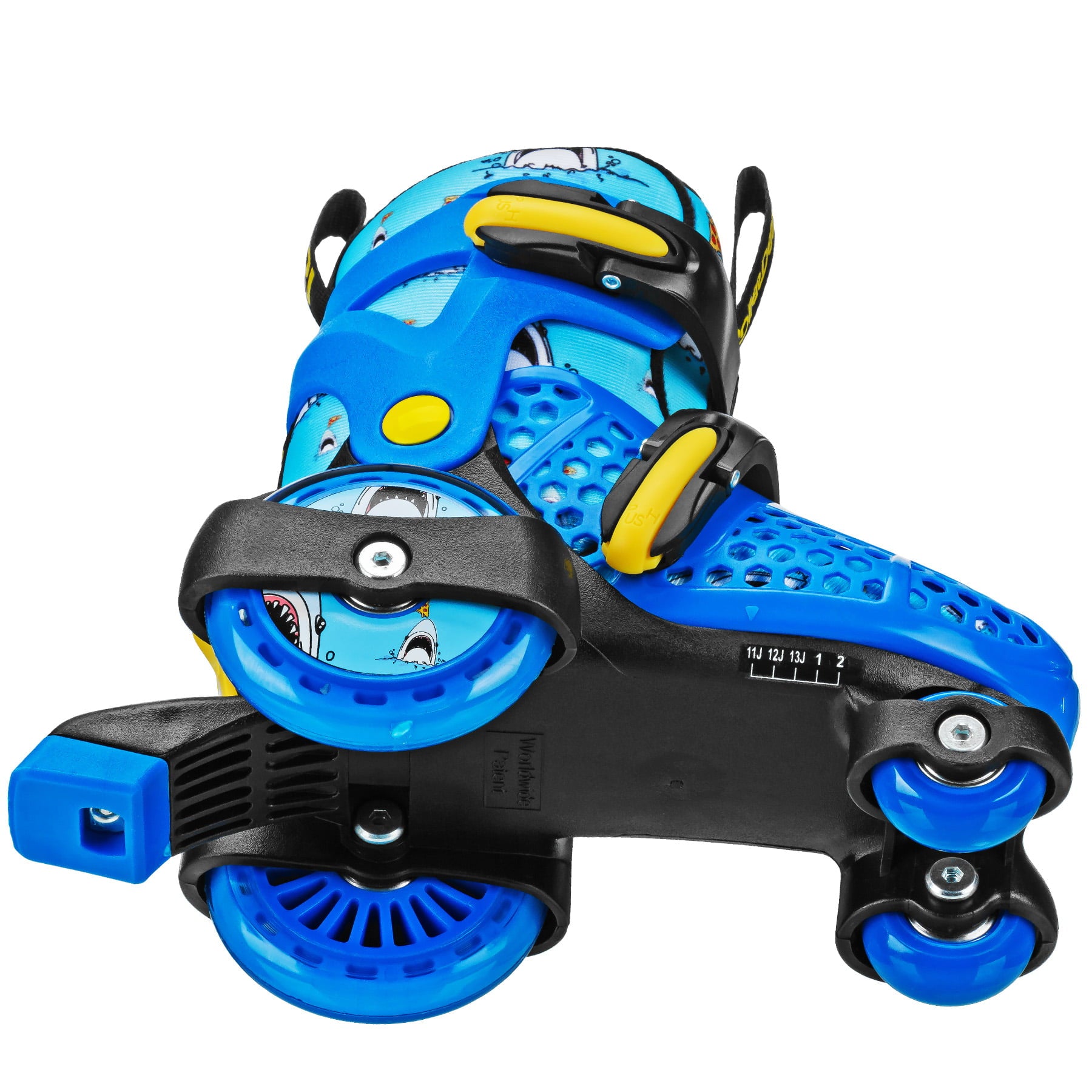 Roller Derby Fun Roll Boy's Jr Adjustable Roller Skate Pizza Shark