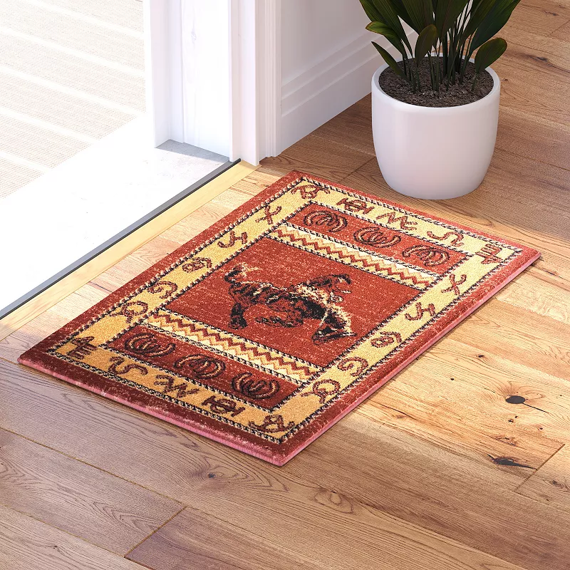 Masada Rugs Masada Rugs Western Cowboy Style Area Rug Doormat 2' X 3'