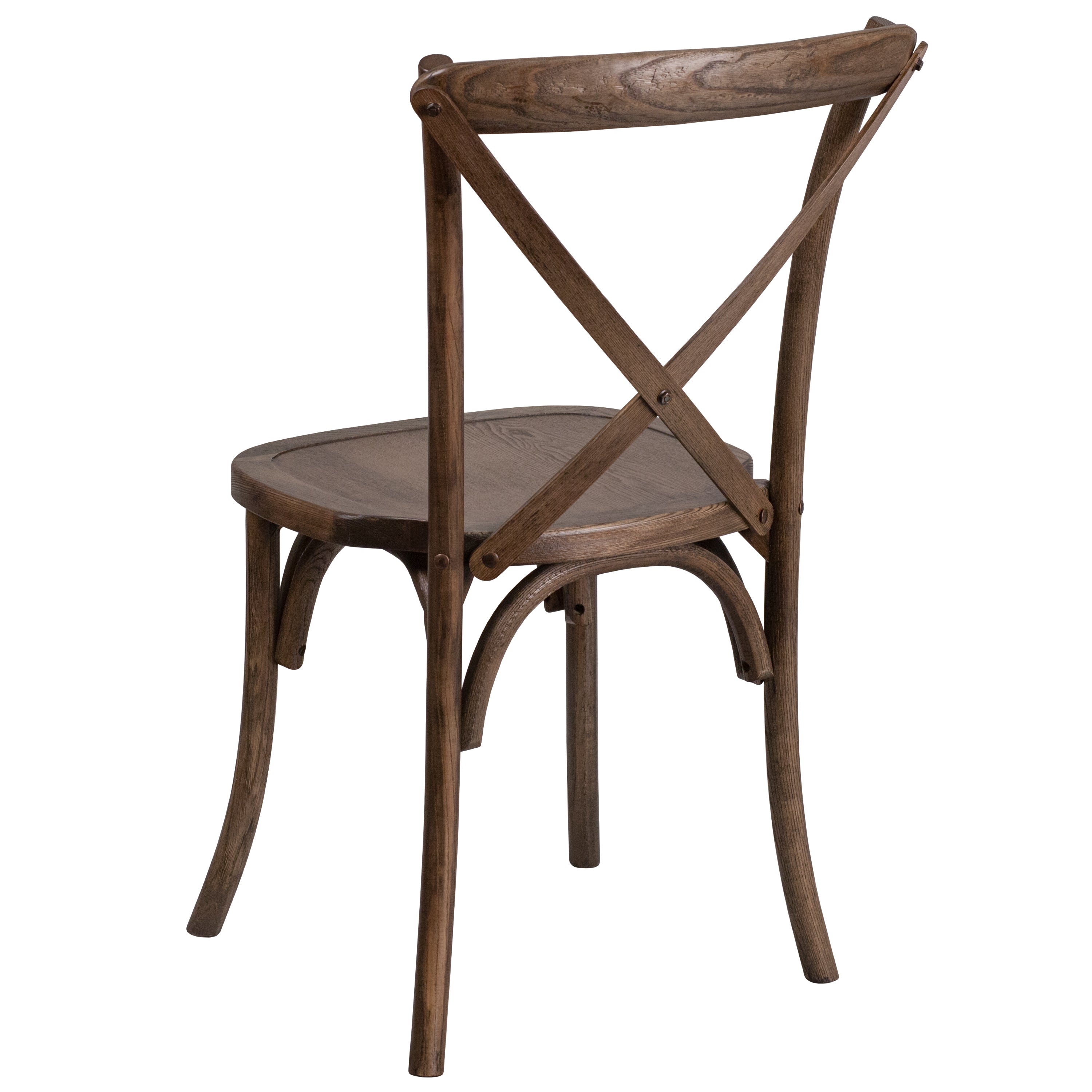 Merrick Lane Stackable Early American Wooden Cross Back Bistro Dining Chair