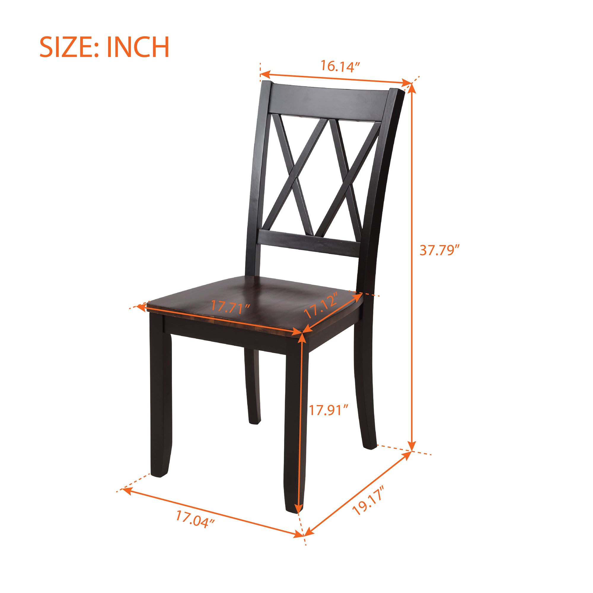 Dining Table Set, Wooden Family Table and Chairs, 45.47 Inches Table for Kitchen and Living Room - 5-Piece