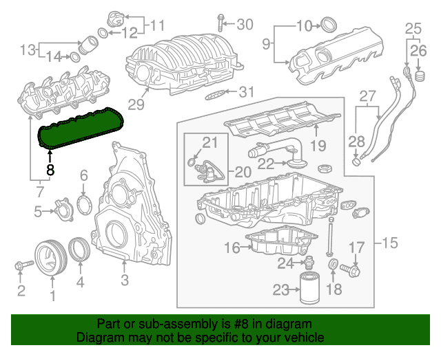 Genuine OE GM Valve Cover Gasket - 12619787