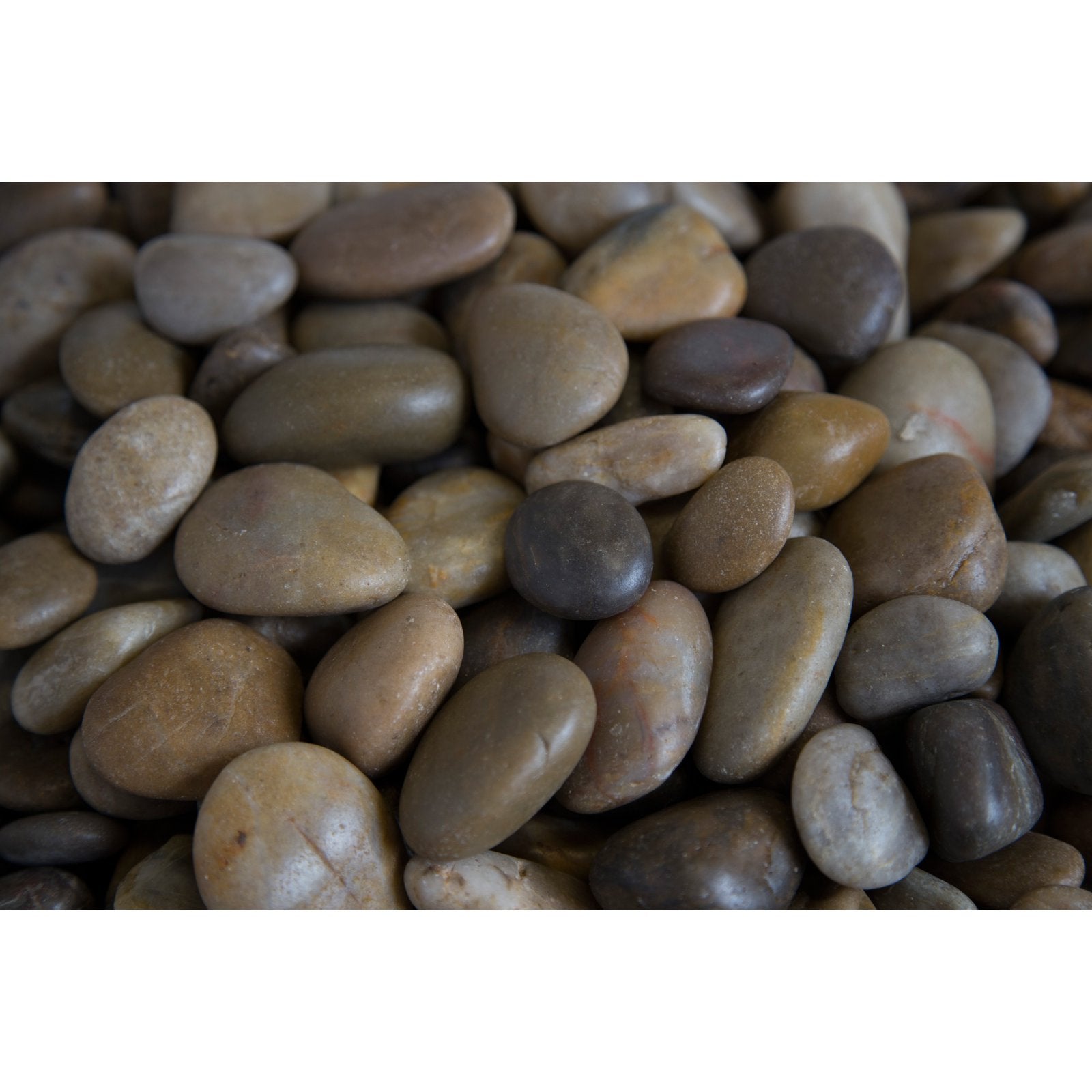 Rainforest, Outdoor Decorative Stone, Super Polished Pebbles, Black, 0.5