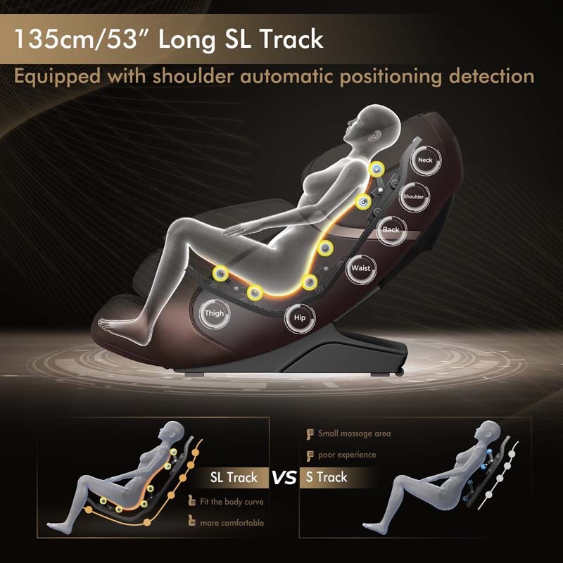 3D SL Track Zero Gravity Massage Chair Full Body Massage Recliner with AI Voice Control