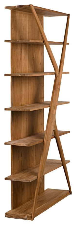 NOIR Furniture   Vetra Bookcase  Teak   GBCS228T   Transitional   Bookcases   by Lighting Reimagined  Houzz