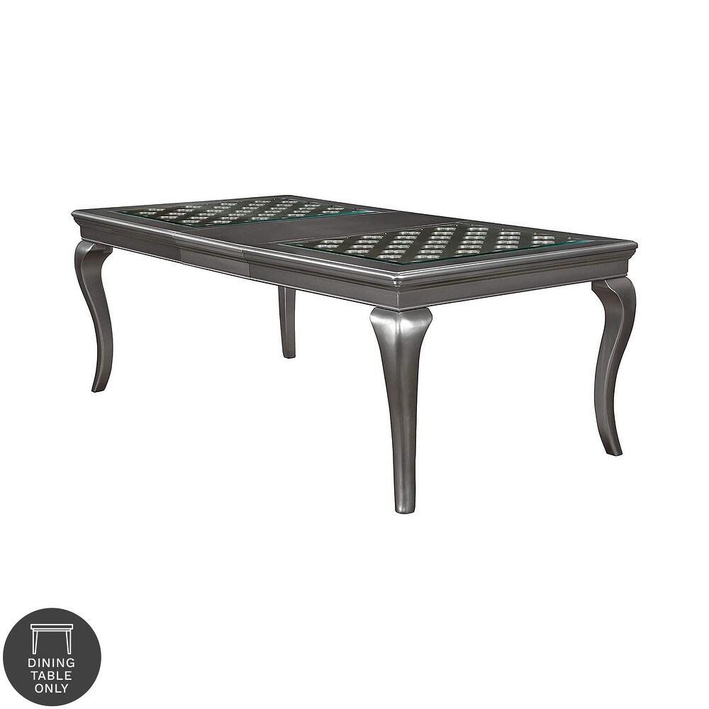 Furniture of America Tily Glam Grey 84 inch Expandable Dining Table