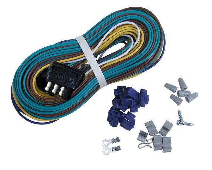 25Ft 4-Way Wishbone Style Wiring Harness With 4Ft Turnk Connector