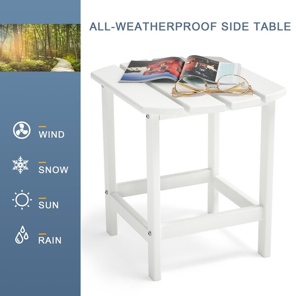 Patio Adirondack Side Table，Outdoor End Tables HDPE AllWeather Resistant