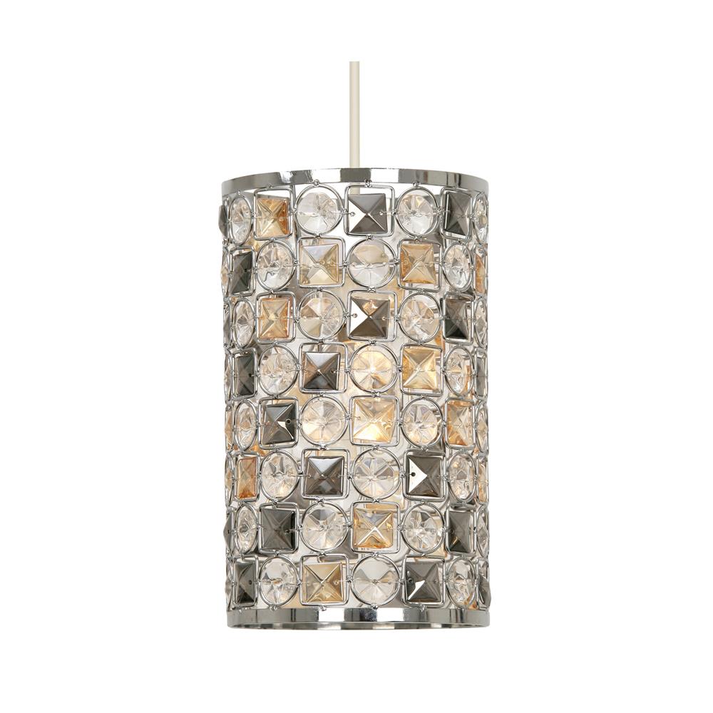 Oaks 3361 LG Davoli Chrome & Multicolour Beaded None Electric Cylindrical Shade 14cm