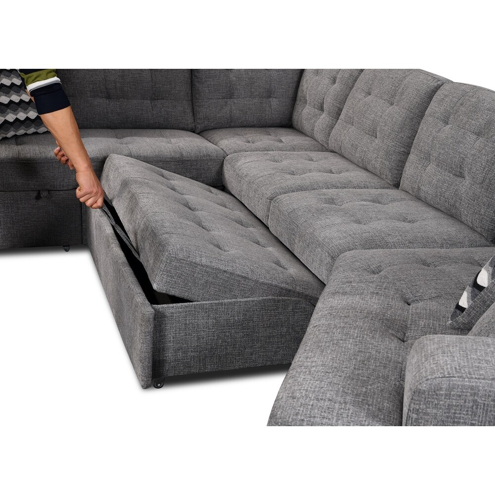 U Shape Sectional Sofa with Chaise for Home Bedroom