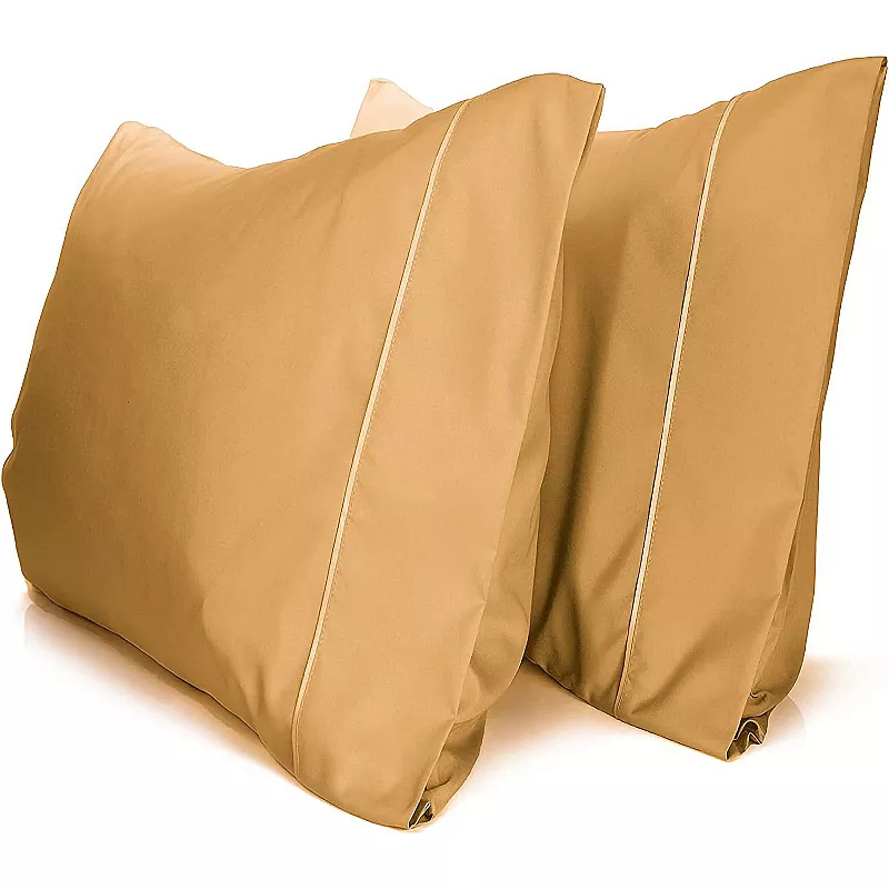 2PC Rayon From Ultra Soft Solid Performance Pillowcase Set - Luxclub