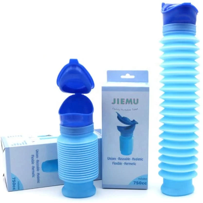 750ML Male Female Portable Mobile Toilet Potty Pee Urine Bottle Reusable Emergency Urinal for Camping Car Travel Traffic