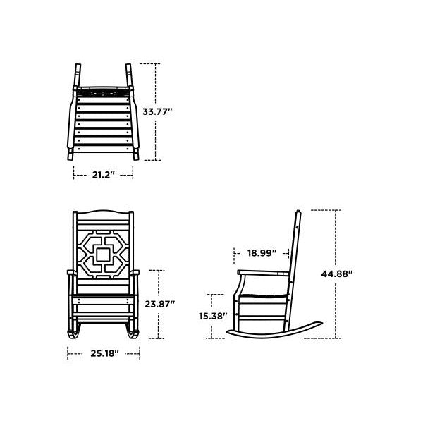 Polywood Chinoiserie Outdoor Rocking Chair by Martha Stewart