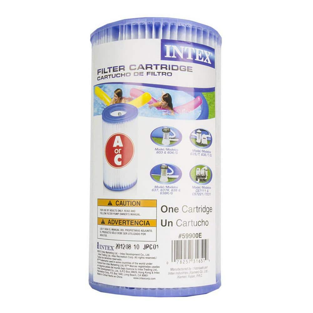 Intex 16 ft. x 8 ft. x 3.5 ft. Deep Rectangular Metal Frame Pool and Type A Filter Cartridge (6-Pack) 26791EH + 6 x 29000E