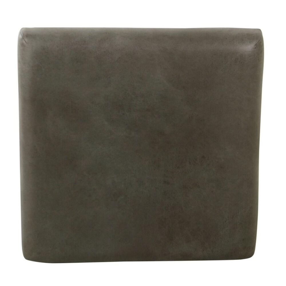 HomePop Modern Metal X base Ottoman   Gray Faux Leather