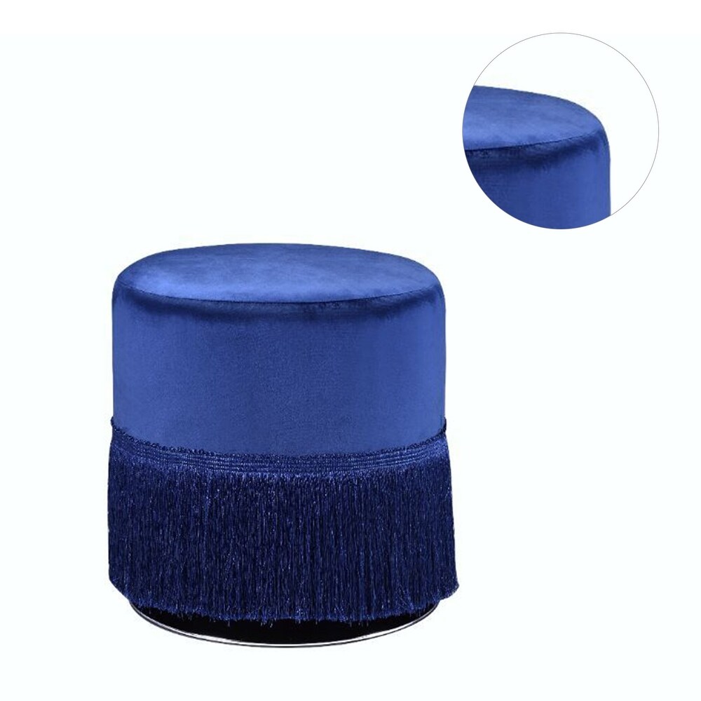 Round Ottoman with Fringe Base