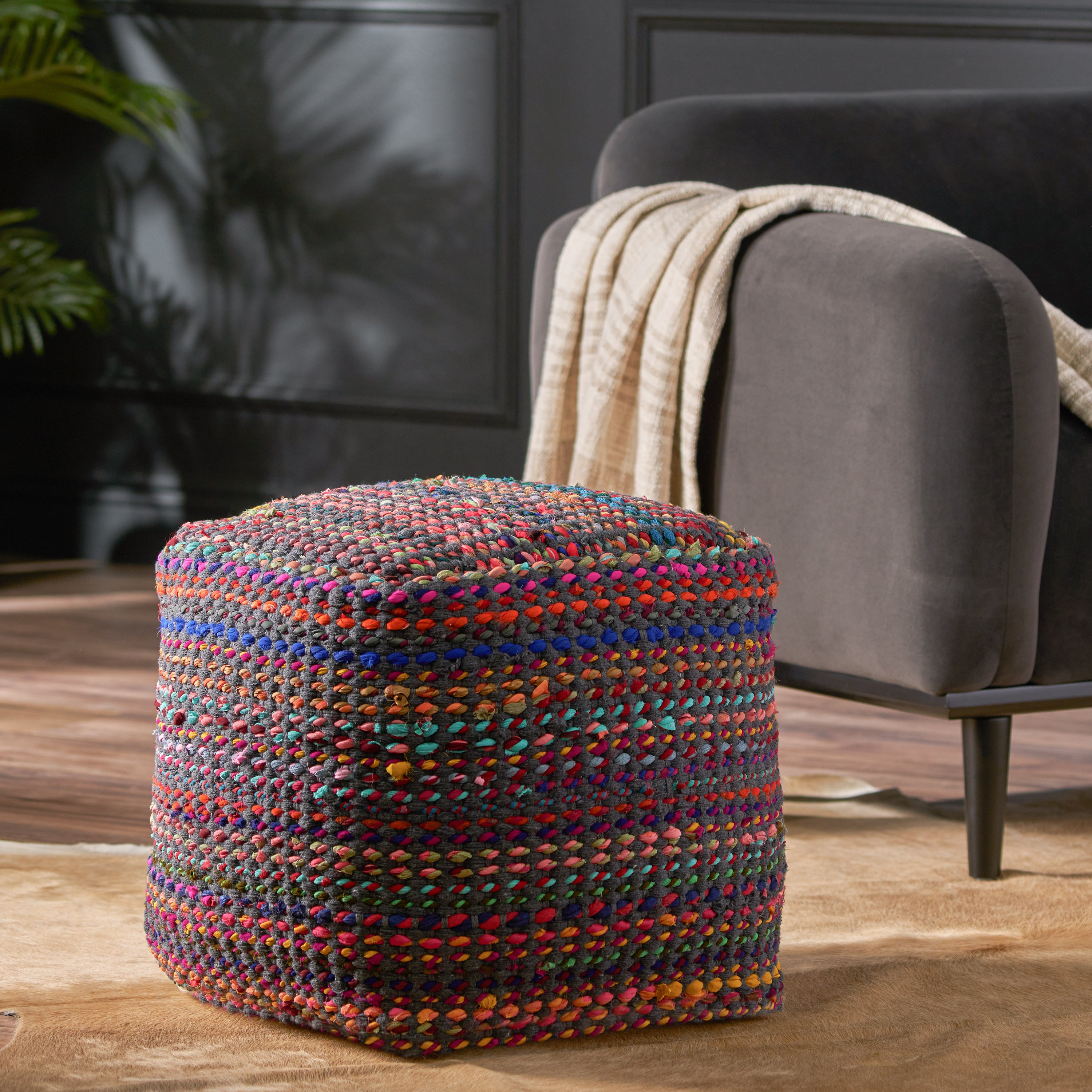 Naholo Handcrafted Boho Fabric Pouf