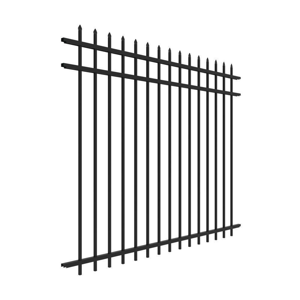 Barrette Outdoor Living Cascade Standard-Duty 5 ft. H x 6 ft. W Black Aluminum Pre-Assembled Fence Panel 73008702