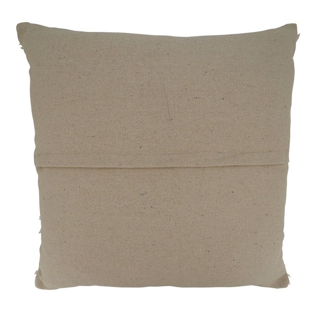 Oversize Cotton With Tufted Cross Design Square Throw Pillow Cover Ivory Saro Lifestyle