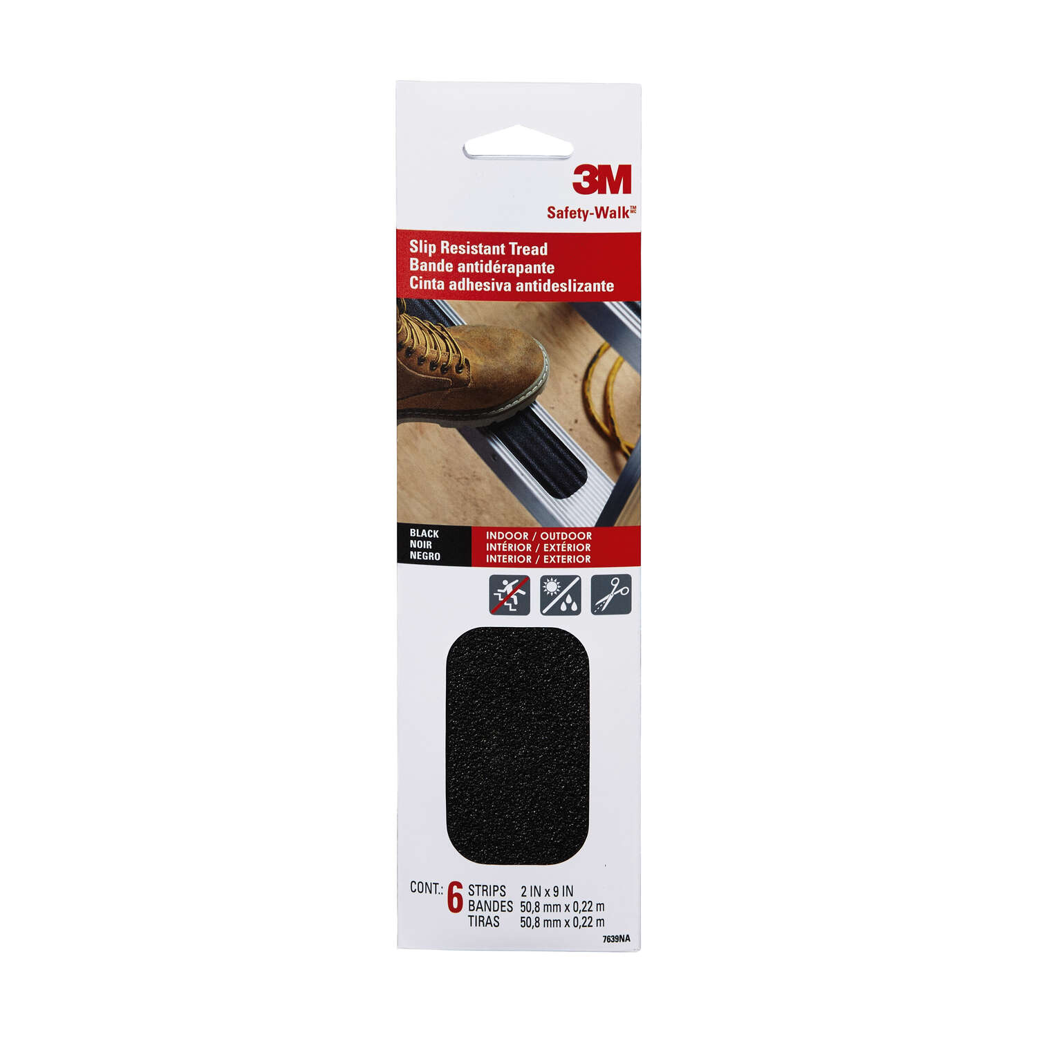 3M Safety-Walk Black Anti-Slip Tape 2 in. W X 9 in. L 6 pk