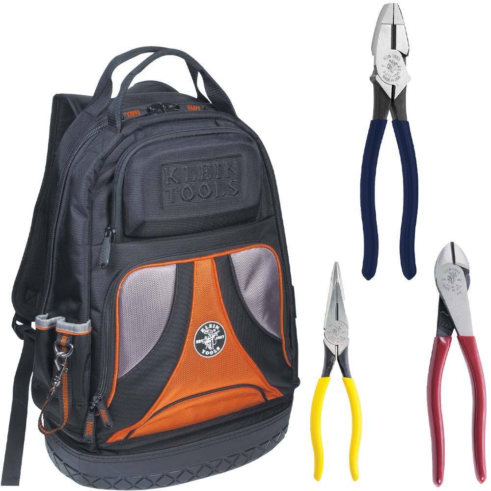 Klein Tools 4-Piece Backpack and Pliers Kit 80120