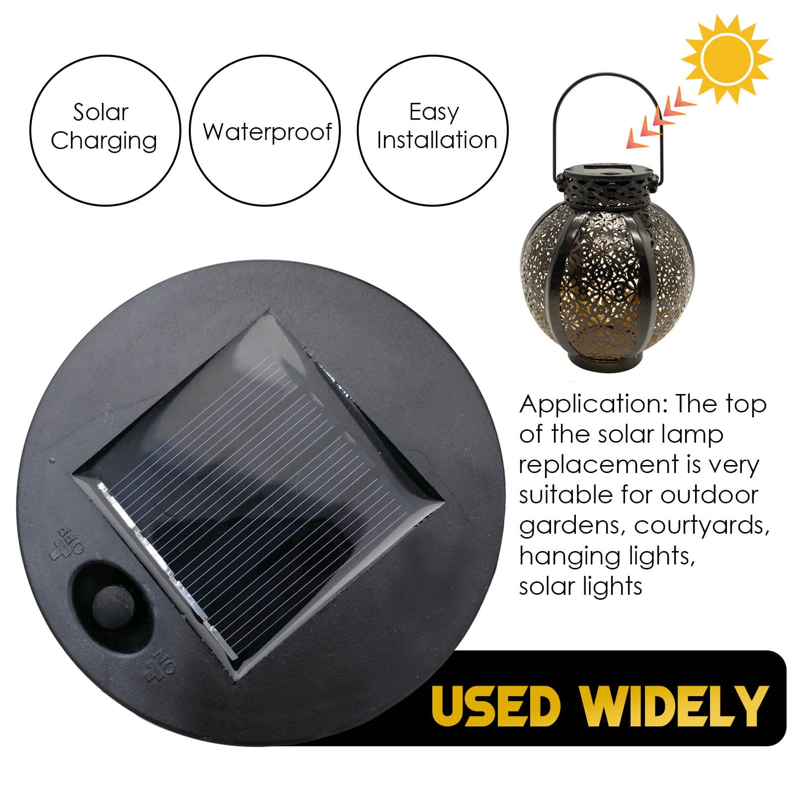 Replacement Solar Decorative Lantern Lawn Light Battery Storage Box With Light