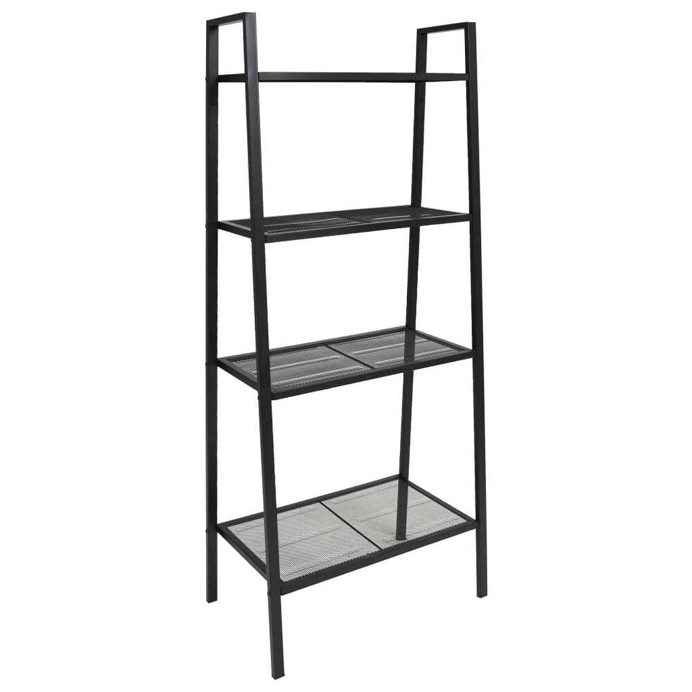 vidaXL Ladder Bookcase 4 Tiers Metal Black   24.4\