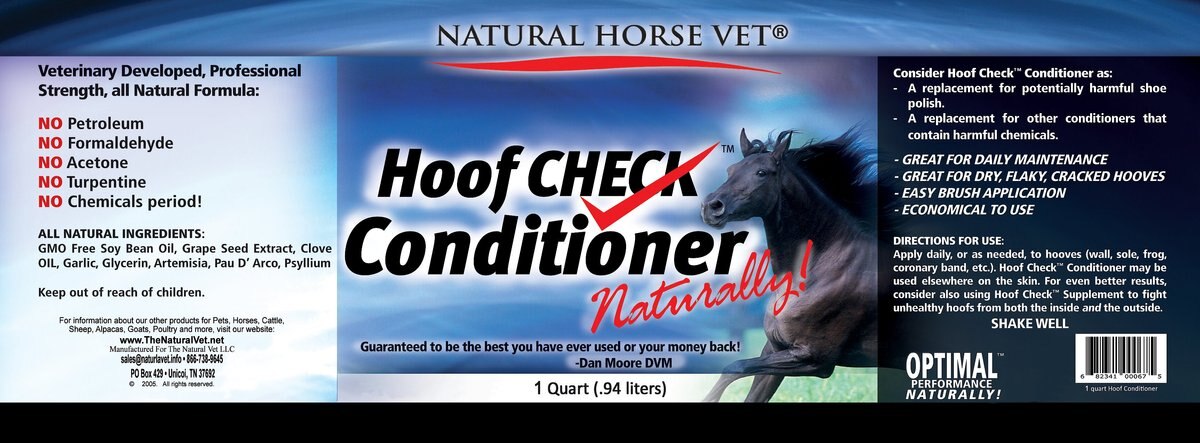 Natural Horse Vet Multi-Species Hoof Check Conditioner， 1-qt jar