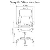 Shaquille O'Neal Amphion Ergonomic Bonded Leather High-Back Executive Chair， Gray