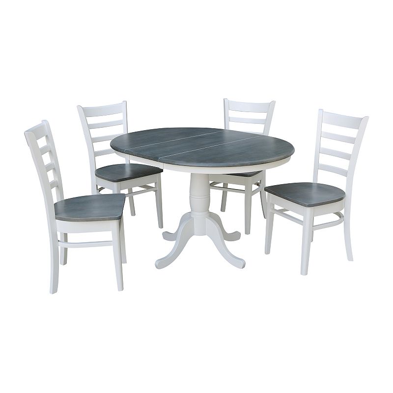 International Concepts Round Extension Dining Table and Chairs 5-pc. Dining Set