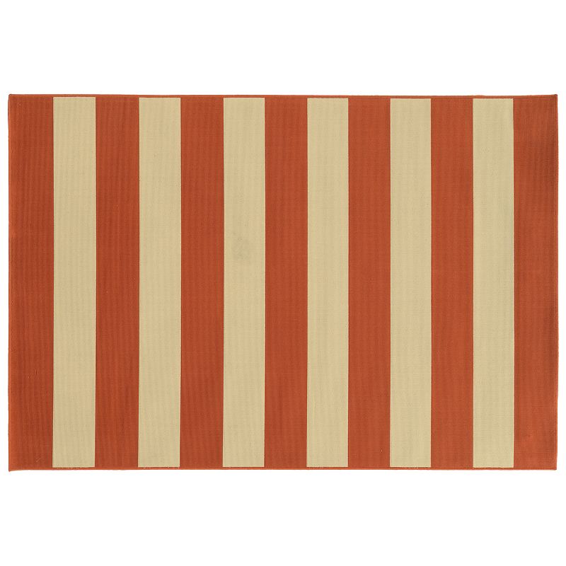 StyleHaven River Geometric Striped Indoor Outdoor Rug