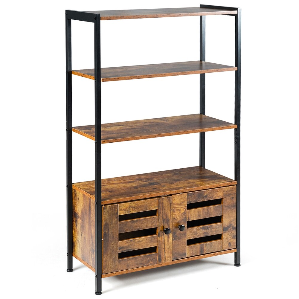 Costway Industrial Storage Cabinet Bookshelf Bookcase Bathroom Floor   See Details