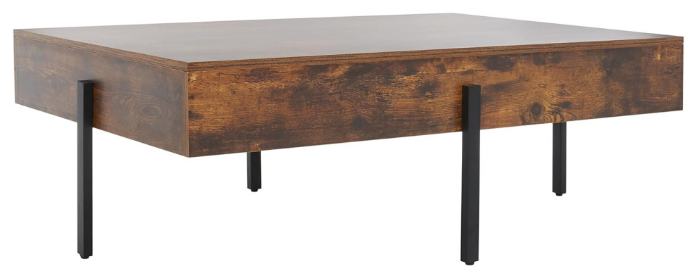 Modern Coffee Table  Metal Legs With Thick Rectangular Wood Top   Modern   Coffee Tables   by Decor Love  Houzz