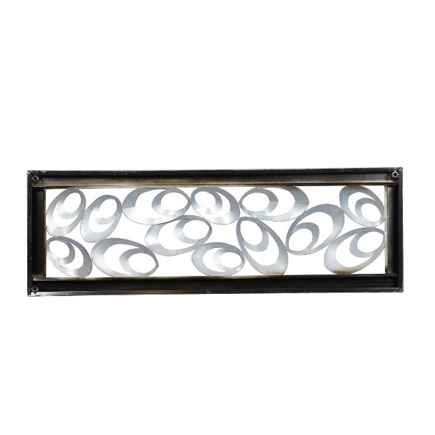 Metal Abstract Scallop Ribbon Wall Decor With Black Frame Gold Olivia amp May