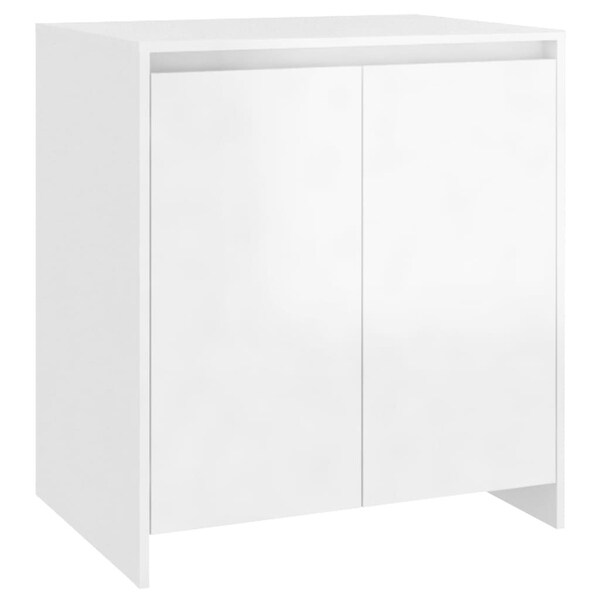 3 Piece Sideboard High Gloss White Engineered Wood