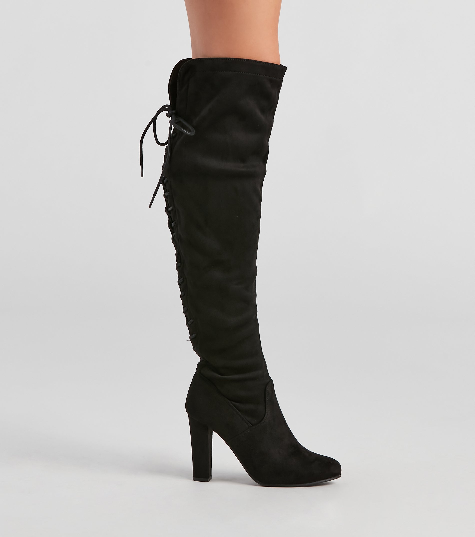 So Haute Over-The-Knee Lace Up Boots