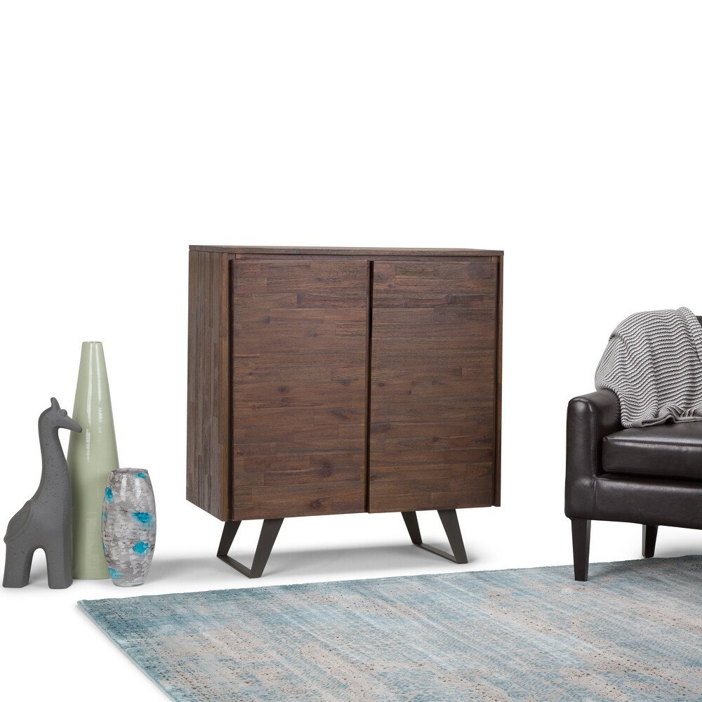 WYNDENHALL Mitchell SOLID WOOD and Metal 39 inch Wide Modern Industrial Medium Storage Cabinet   39\