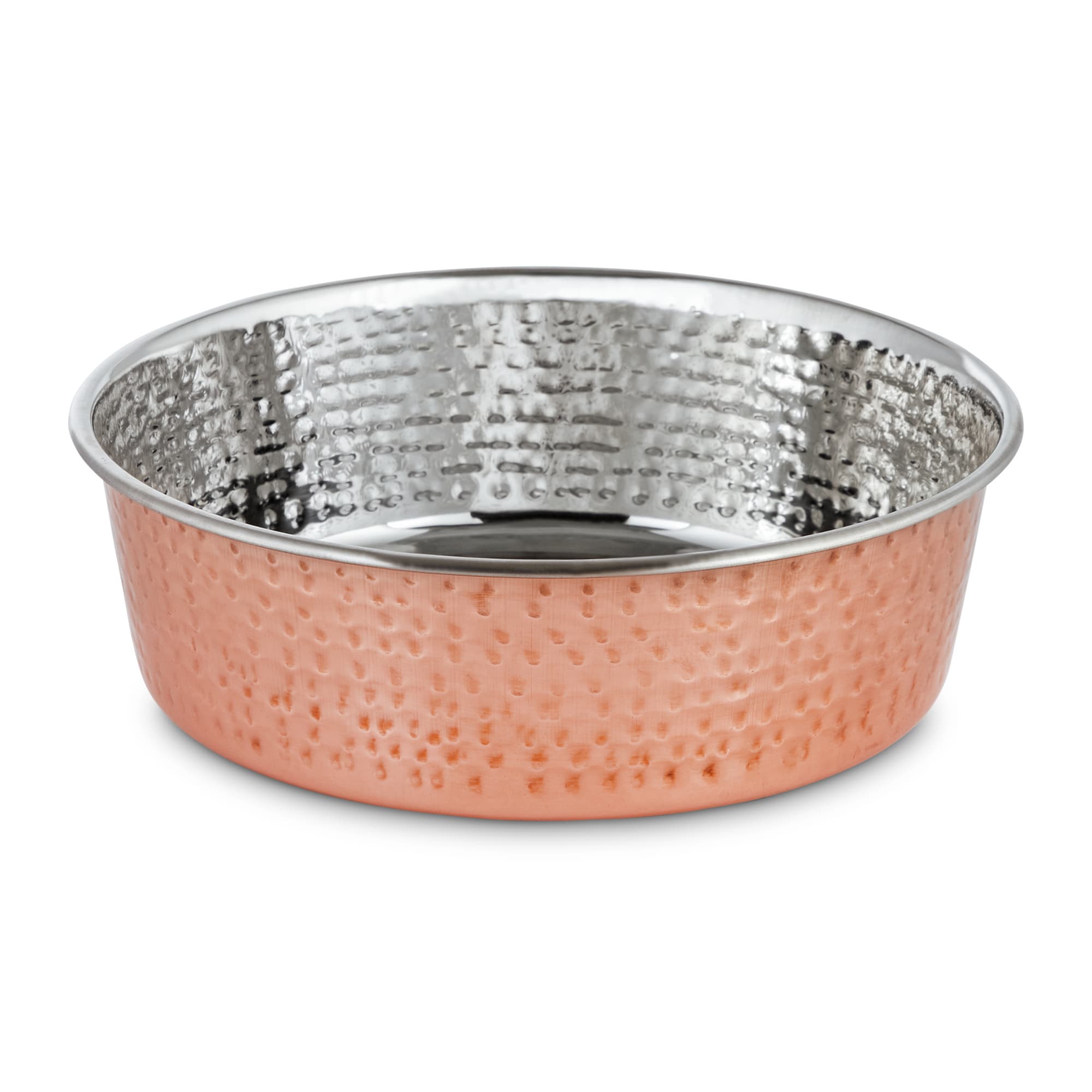 EveryYay Dining In Copper-Plated and Hammered Stainless-Steel Dog Bowl， 11 Cups