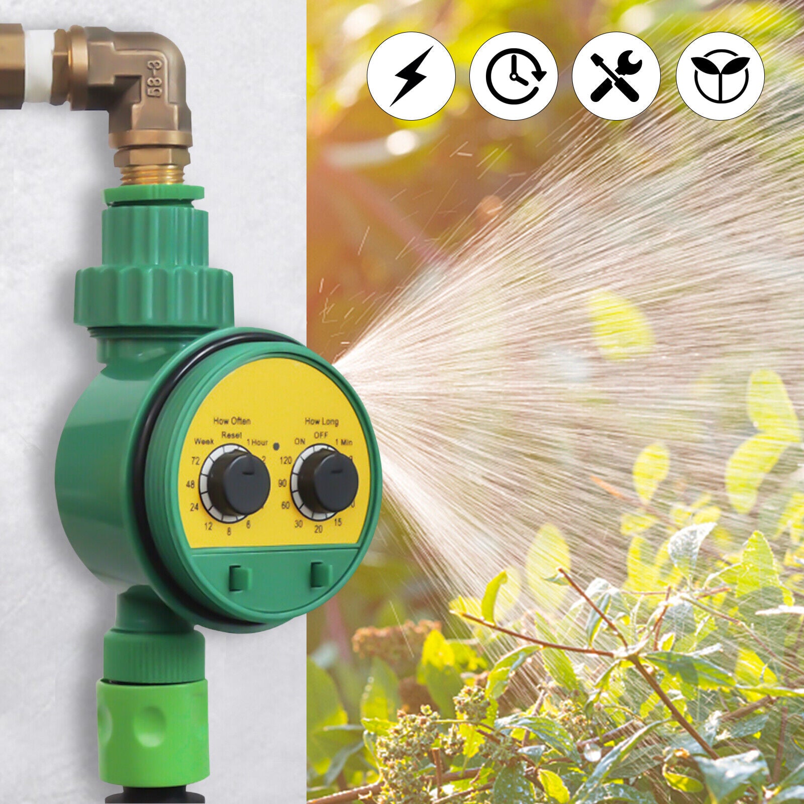 Miumaeov Outlet Hose Watering Timer Sprinkler Timer Waterproof Digital Irrigation Timer with 1H-7D Settable Frequency Applicable to 3/4