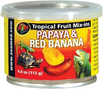 Zoo Med Tropical Fruit Mix-ins Red Banana Reptile Food， 4-oz bag