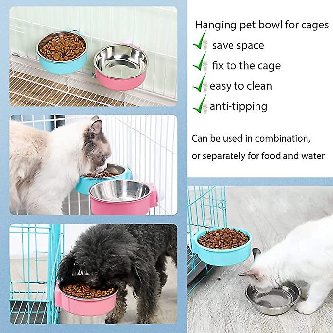 Small Dog Bowl For Cage Bird Bowl Cat Bowl For Cage Stainless Steel - 2 Pcs