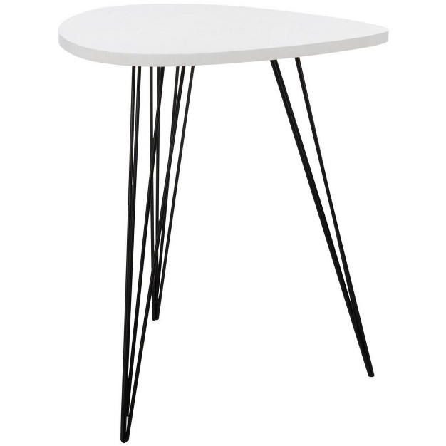 Wynton End Table White black Safavieh