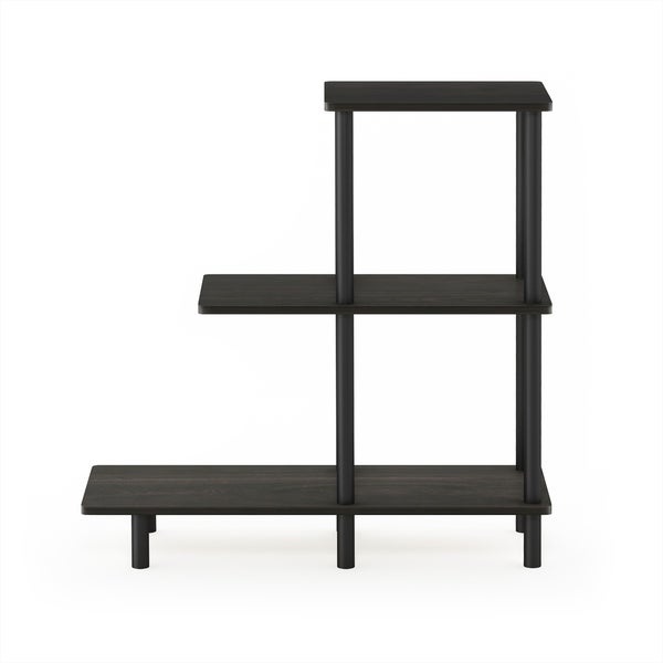 Furinno Turn-N-Tube 3-Tier Sofa Side Table Tall， Espresso/Black