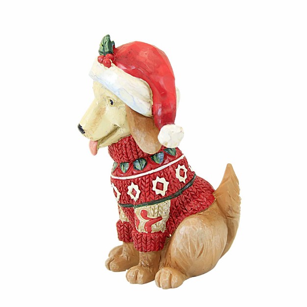 Jim Shore Christmas Dog Mini One Figurine 3 25 Inches Heartwood Creek Holidays 6012962 Resin Multicolored