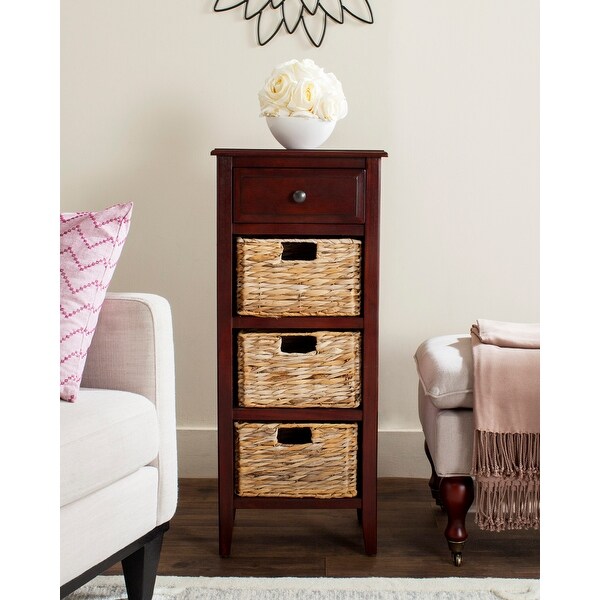 SAFAVIEH Michaela Cherry 4-Drawer Storage Side Table - 15